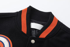 Multicolour Wool Patchwork Bomber Jacket