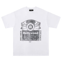 Hollywood Letter Pattern Printed T-Shirts