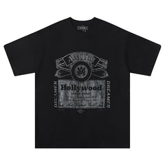 Hollywood Letter Pattern Printed T-Shirts