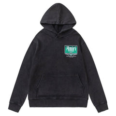 AMIRl Lounge Crystal Embellished Cotton Graphic Hoodie