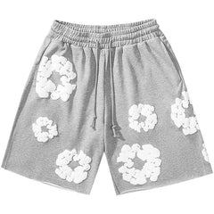 Cotton Wreath Sweat Shorts Grey