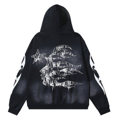Graffiti Meteor Pattern Hoodie