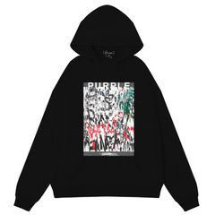 Logo Pattern Printed Hoodie