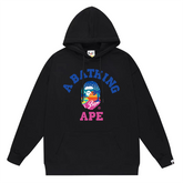 Ape Head Letter Pattern Print Hoodie