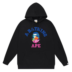 Ape Head Letter Pattern Print Hoodie