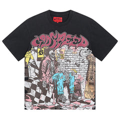 Skeletons Pattern Printed T-Shirts #1036