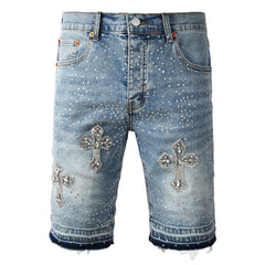 Diamond Denim Shorts #5098