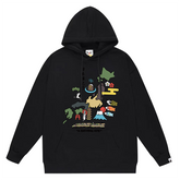 Ape Head Cartoon Pattern Print Hoodie