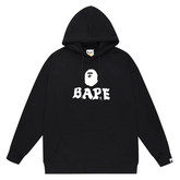 Ape Head Letter Pattern Print Hoodie
