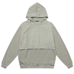 Essentials Letter Logo Splicing Hoodie