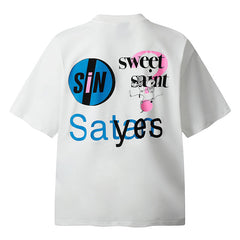 Logo Pattern Printed T-Shirt