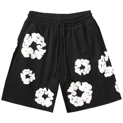 Cotton Wreath Sweat Shorts Black
