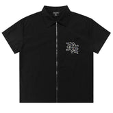 “ME” Rhinestone Zip Up Shirt Tee