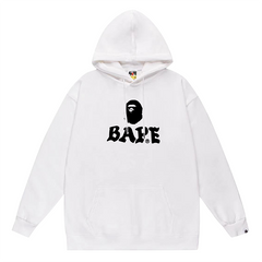 Ape Head Letter Pattern Print Hoodie