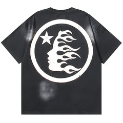 Hell Star Washed Print Short Sleeve Tee