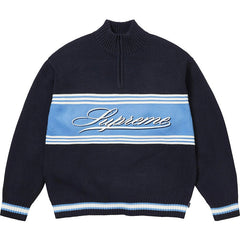 Supreme Script Stripe Half Zip Sweater