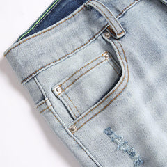 Embroidery Logo Denim Shorts #2005