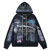 Hellstar Records Tour Flame Print Hoodie