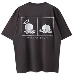 Cotton Green Glasses Sheep Head Printed T-Shirt