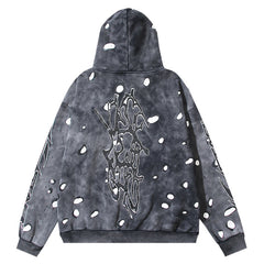 White Splatter Printed Hoodie Hoodie