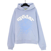 Web Print Gothic Punk Hoodie-Blue #143