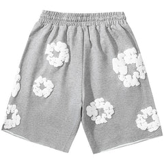 Cotton Wreath Sweat Shorts Grey
