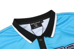 Blue “Road Rage” Button Up Tee