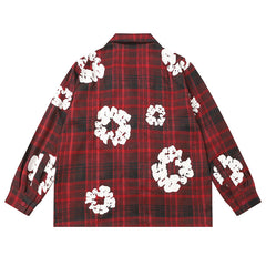 kapok Flower Pattern Long Sleeved Shirt