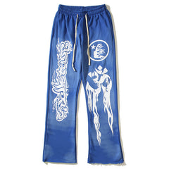 Retro Mud Print Distressed Blue