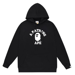Ape Head Letter Pattern Print Hoodie