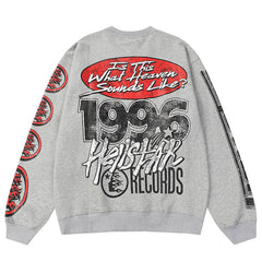 Studios 'Records' Crewneck Sweatshirt Heather Grey