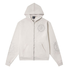 Rhinestone-Emblazoned Logo Hoodie