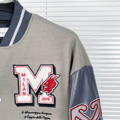Embroidered Rhinestone Filled Down Cotton Jacket Baseball Uniform
