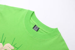 Green Foam Printing High Weight T-Shirt Green