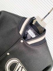 Embroidered Rhinestone Filled Down Cotton Jacket Baseball Uniform