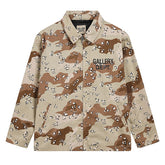 Letter Print Camouflage Coach Jacket