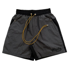 RHUDE Colorblock Embroidered Letters Shorts