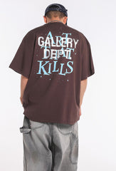 Art That Kills Graffiti Eyeball Print Loose T-shirts