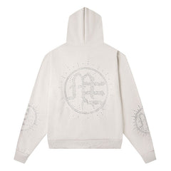 Rhinestone-Emblazoned Logo Hoodie