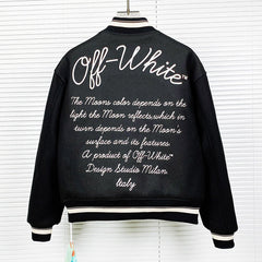 Embroidered Rhinestone Filled Down Cotton Jacket Baseball Uniform