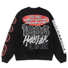 Studios 'Records' Crewneck Sweatshirt Heather Black