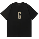 Flocked G Letter Pattern T-Shirts