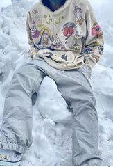 Hand drawn graffiti plus velvet Hoodies