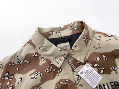 Letter Print Camouflage Coach Jacket