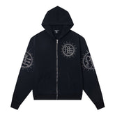 MIXED EMOTION Rhinestone-Emblazoned Logo Hoodie