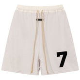 Tee Multi-Thread Flocking Letter 7 Printing Shorts