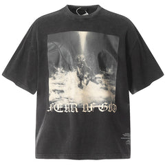 Washed Distressed Balenciaga Style T-Shirt