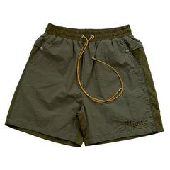 RHUDE Colorblock Embroidered Letters Shorts