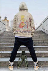 Hand drawn graffiti plus velvet Hoodies