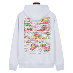 Logo Pattern Printed Hoodie